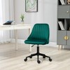 Vinsetto Mid-Back Office Chair, Velvet Fabric Swivel Scallop Shape Computer Desk Chair for Home Office or Bedroom, Green - 2 of 4