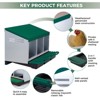 Chicken Nesting Box, 3 Compartment Roll Away Design for High-Volume Egg Collection and Easy Wall Mounting with Metal Legs - 4 of 4