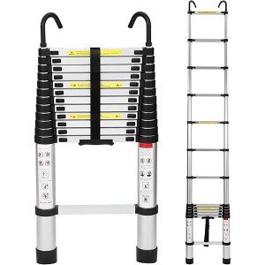 Aluminum Telescoping Ladder with 2 Triangle Stabilizers, 330LB Capacity Collapsible Extension Ladder , Multi-Purpose Lightweight Portable Ladder - 1 of 1