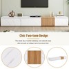 HDZNVF TV Stand with Faux Marble and Walnut Wood Grain Finish for TVs up to 88 inch - 4 of 4
