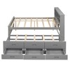 NicBex Full Size Platform Bed Wooden Bed Frame with Trundle, Storage Headboard, Drawers and Interface for Bedroom, No Box Spring Required, Gray - 3 of 4