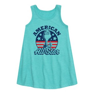 - Dr. Seuss - The Grinch America's Favorite Mean One Graphic Sleeveless Aline Dress - 1 of 4
