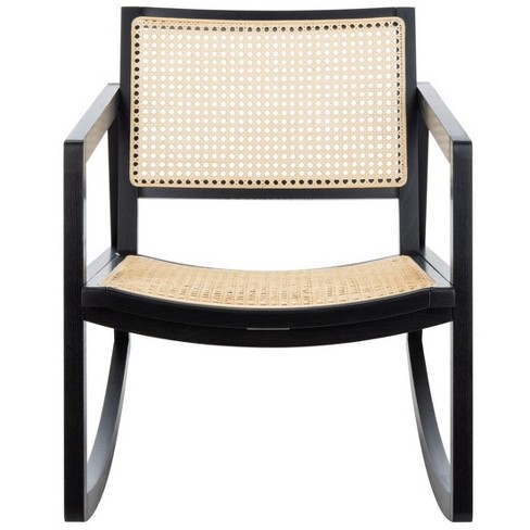 Black rattan rocking discount chair