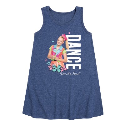 JoJo Siwa Dance From the Heart Graphic Sleeveless Aline Dress - Heather Navy - Medium