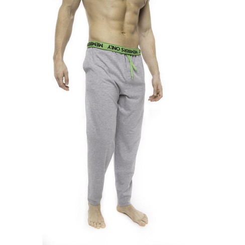 Members Only Men's Heather Contrast Elastic Sleep Pant, Lightweight  Sweatpants For Men Cotton, Grey/green, Size - M : Target