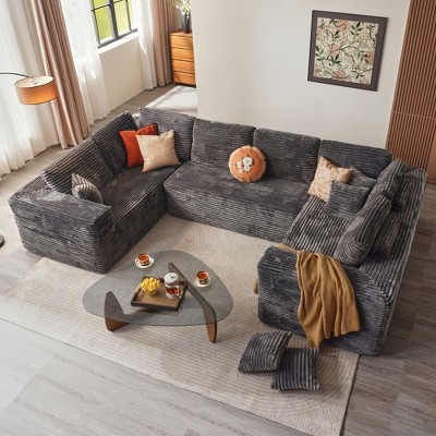 XIZZI Modular Sectional Sofa Couch,L-Shape Upholstered Couch,Modern Minimalist Couches for Living Room,Free Combination Deep Seat Corner Couch