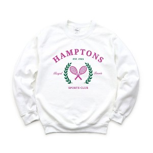 Simply Sage Market Women's Graphic Sweatshirt Hamptons Sports Club Tennis - 1 of 3