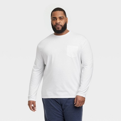 Men's Big & Tall Standard Fit Long Sleeve T-shirt - Goodfellow & Co™ White  5xlt : Target