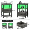 Aheaplus Set of 2 Nightstands with Charging Station and LED Light, End Table with Storage Drawer - 4 of 4