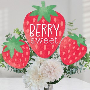 Big Dot of Happiness Berry Sweet Strawberry - Fruit Themed Birthday Party or Baby Shower Centerpiece Sticks - Table Toppers - Set of 15 - 1 of 4