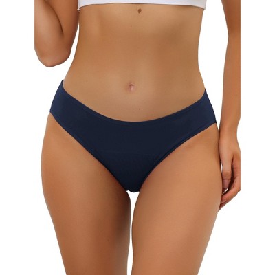 Allegra K Women's Unlined Available in Plus Size No-Show Breathable Thongs  Blue Large