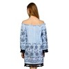Women's Embroidered Off the Shoulder Tassel Dress - Velzera - 2 of 3