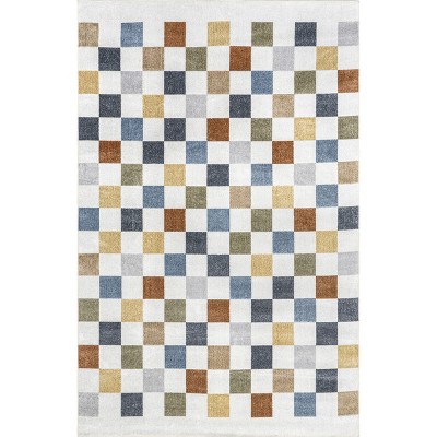 nuLOOM Naya Checkered Machine Washable Area Rug