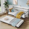 daybed with Trundle, Metal Twin Daybed and Trundle Set, Day Bed Sofa Bed Frame with Steel Slat Support - 2 of 4