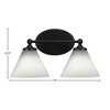 Toltec Lighting Capri 2 - Light Vanity in  Matte Black with 7" White Muslin Shade - 2 of 2