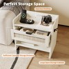 Rattan Nightstand, Bedside Table - Storage Drawer & Open Storage Space, Boho End Table Side Table for Bedroom Living Room Office, Large Night Stand - 3 of 4