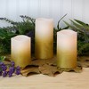 Lumabase 3ct Battery Operated LED Wax Candles Gold - 3 of 4