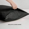 2 Pack Microfiber King Pillow Cases, 1800 Soft Black Pillow Covers, 20x36, Wrinkle Stain Resistant - 3 of 4