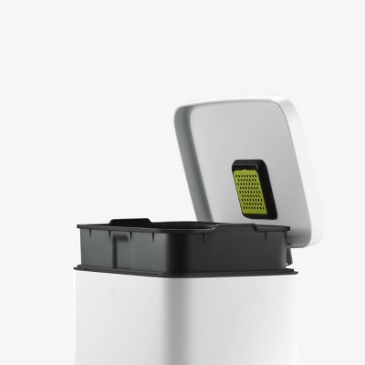 Madison Matte White Stainless Steel 50L Step Trash Can