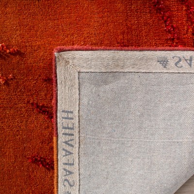 Handmade Reversible Rust Multi Wool Viscose Runner Rug