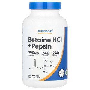 Nutricost Betaine HCl + Pepsin, 240 Capsules - 1 of 2