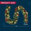 Joyfy Christmas Lights Indoor, 9FT Pine Garland Lights with 50 Count String, Bristle, Pine Cones, Holly Berries, Outdoor Indoor Christmas Decorations - 4 of 4