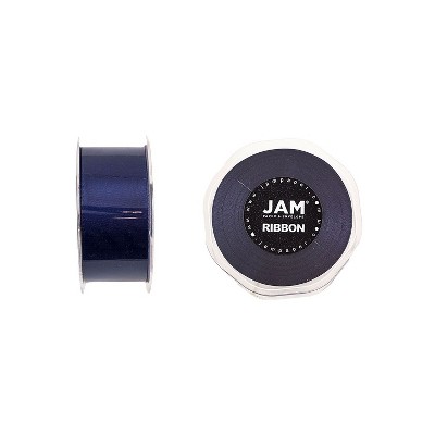 JAM Paper Double Faced Satin Ribbon Navy Blue (808SAnav25)