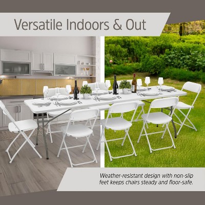 EconoHome 4 Pack Padded Folding Chairs - PU Leather Seat & Back, Heavy ...