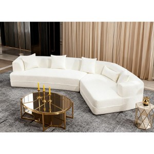 Modular Sectional Sofa, Convertible Sofa with Round Fiber,  Fabric Anti Wrinkle,  Upholstery Sofa Couch Minimalist Style for Living Room - 1 of 4