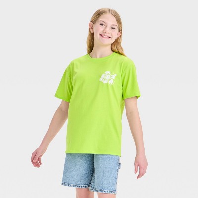 SmileyWorld Girls' Oversized Graphic T-Shirt - Yellow