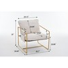 CIPACHO 2 Chairs in 1 Box, Upholstered hanging armchair with arm pocket metal frame, crushed foam cushions and skin-friendly braid  Beige color - 3 of 4