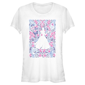 Juniors Womens Wicked: For Good Glinda Floral Purple and Pink Poster T Shirt - 1 of 3