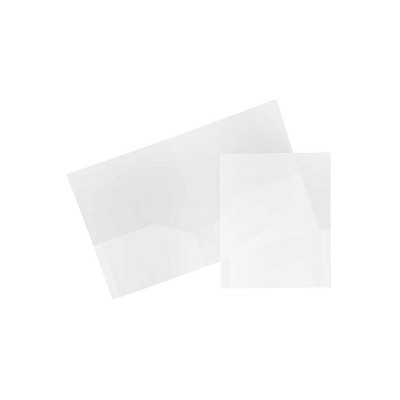 JAM Paper Heavy Duty 2-Pocket Folder Clear 108/Box 3383HCLB