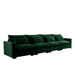 NicBex 157.5 Inch Deep Seat Corduroy Couch,4 Seater Sofa with 4 Waist Pillows for Living Room,Bedroom,Office,Apartment - 1 of 4
