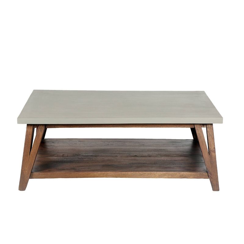 Brookside Coffee Table Concrete Coated Top and Wood Light - Alaterre Furniture, 2 of 8