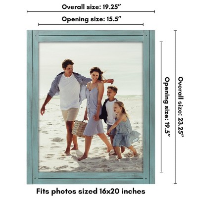 Turquoise Blue 16x20 Rustic Wood Picture Frame