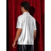 Lars Amadeus Men's Shiny Collar Neck Short Sleeves Sparkle Club Party Polo T-Shirts - 3 of 4