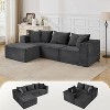 Modular Cloud Sectional Sofa w/Ottoman, No Assembly Corduroy Couch, Deep Seat u/l-Shape Sofa for Small Spaces, 4 Colors & Configurations - 2 of 4