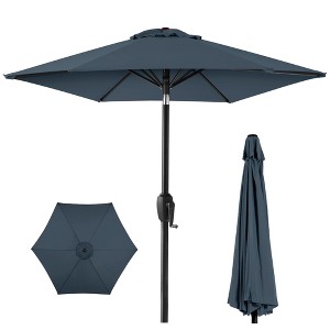 Best Choice Products 7.5ft Heavy-Duty Outdoor Market Patio Umbrella w/ Push Button Tilt, Easy Crank - 1 of 4