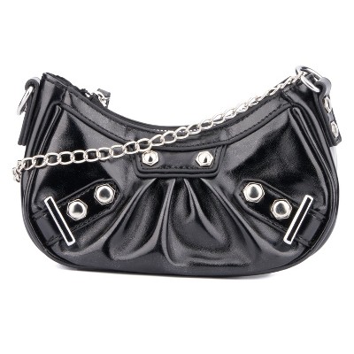 Olivia Miller Women's Grommet Shoulder Bag - BLACK
