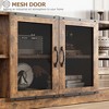 Homhougo TV Stand Farmhouse Entertainment Center for 65 Inch TV Media Console Cabinet,Mesh Barn Door and Sturdy Metal Frame Brown - 3 of 4