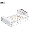 Acekool Full Bed Frame with Storage Drawers & LED Light, Wooden Platform Bed, Modern White, for Kids & Teens Bedroom - 2 of 4