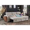 VYNXARIA 3-Piece Pull-Out Upholstered Sectional Sofa,Light Gray - 3 of 4