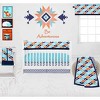 Bacati - Aztec Aqua/Orange/Navy Navy Hedgehog Embroidered Blanket - 3 of 3