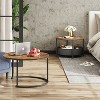 Coffee Table Set, Round Nesting Small Tables with Storage for Living Room, Apartment, Bedroom, 31.5" & 23.6" - 2 of 4