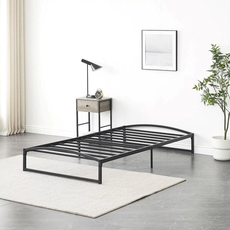 Whizmax Bed Frame Low Profile, 6 Inches White Metal Platform Bed Frame, Mattress Foundation, No Box Spring Needed, 1 of 8