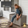 SEVOBAL Outdoor Shoe Storage Cabinet 8 Pair 2 Door Bench Indoor Outdoor Waterproof Adjustable Shelves Entryway Hallway, Beige, 31.9"*17.3"*17.9" - 2 of 4