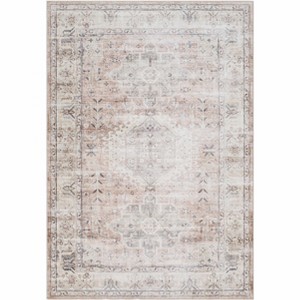 Hauteloom Laran Taupe Distressed Washable Area Rug - 1 of 4