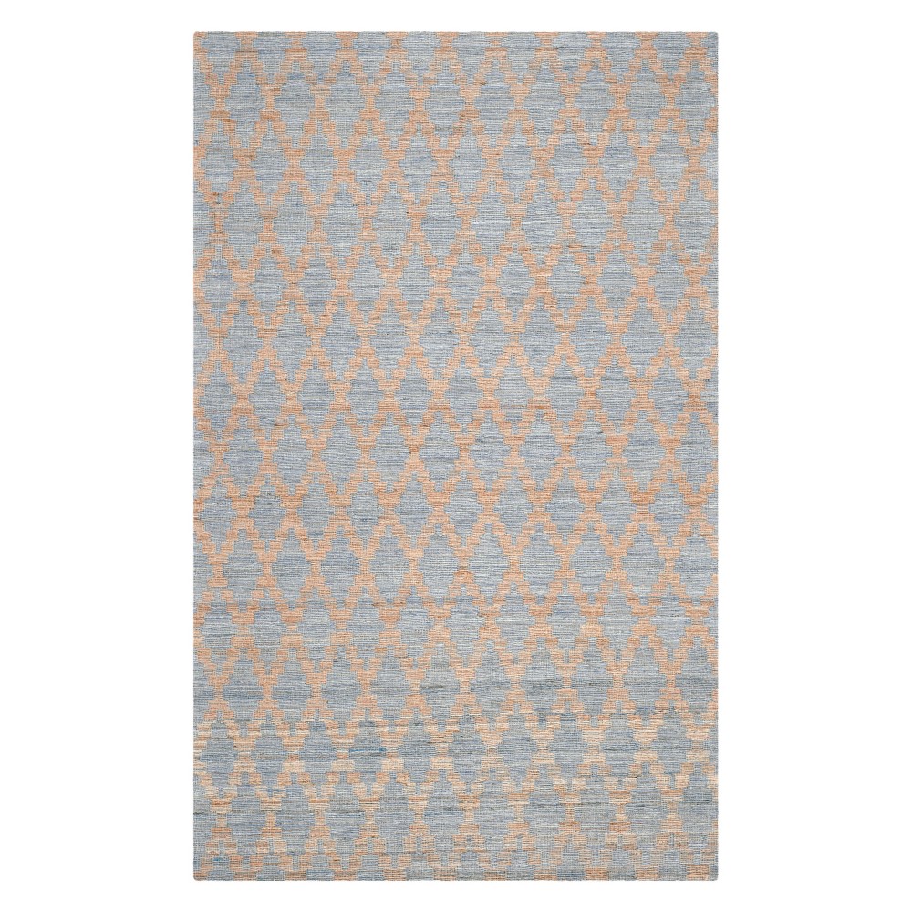 4'x6' Geometric Design Woven Area Rug Light Blue/Gold - Safavieh