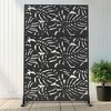 Pexfix 72 x 47 Inch Metal Privacy Screen Freestanding Outdoor Divider Panel For Patio Deck Balcony Heavy Duty Base Weatherproof Black - 2 of 4